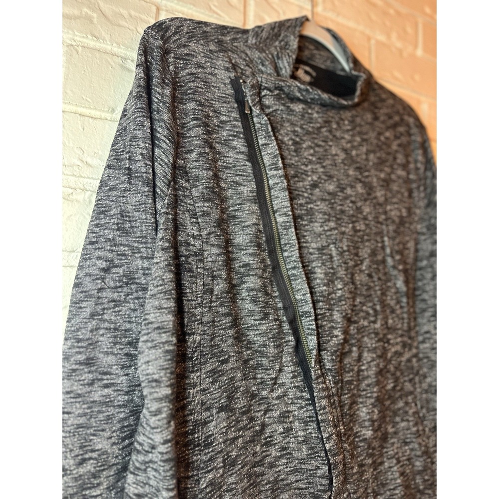 New GH Bass Woman Black Heather Diagonal Full Zip Sweatshirt Knitβ Jacket 2XL - Picture 4 of 8